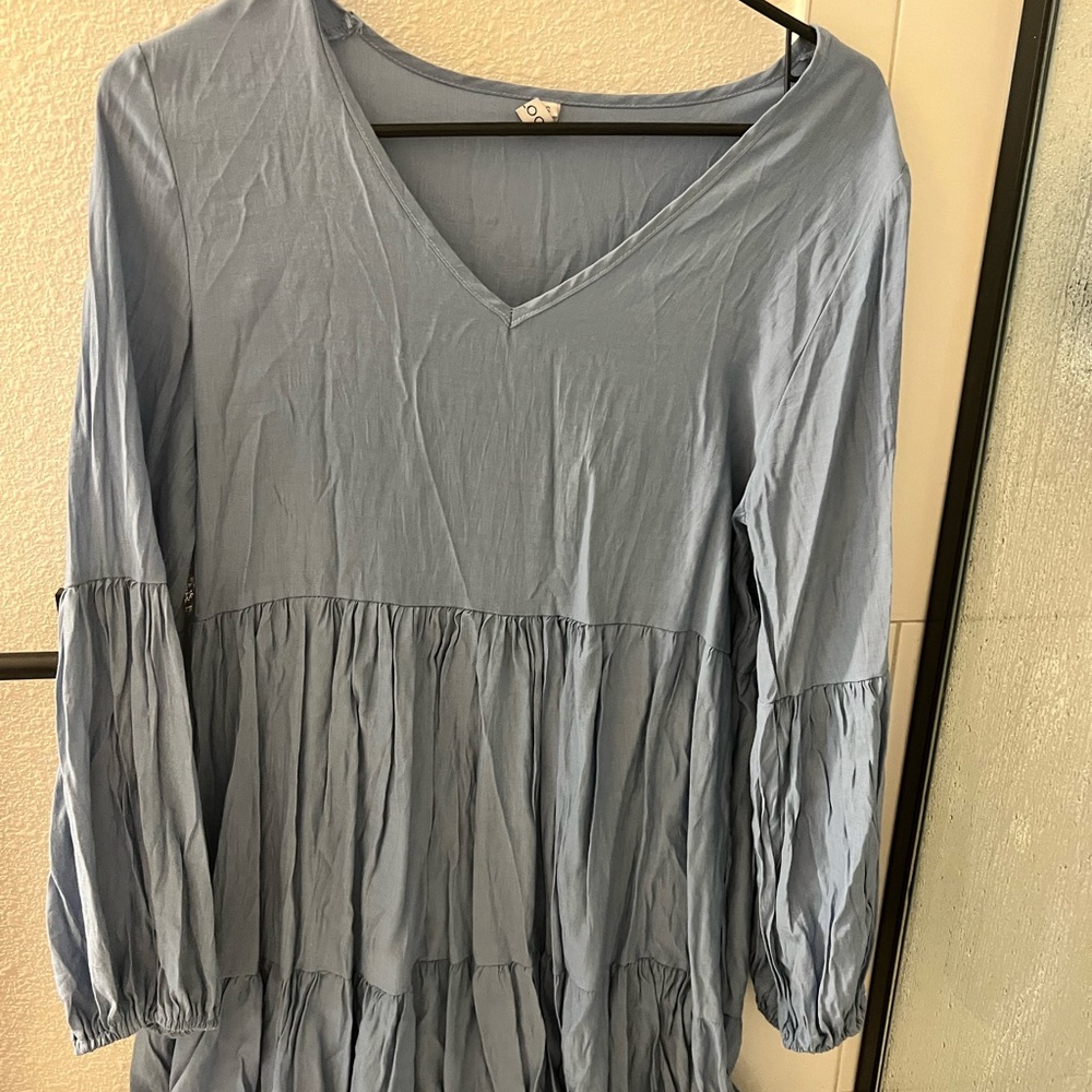 Cropped Sleeve Flouncy Dress